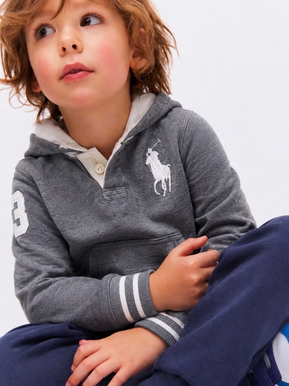 Polo Ralph Lauren Hoodie Size 5 Gray Big Pony Rugby